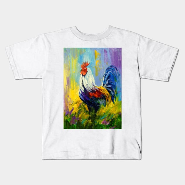 Rooster Kids T-Shirt by OLHADARCHUKART